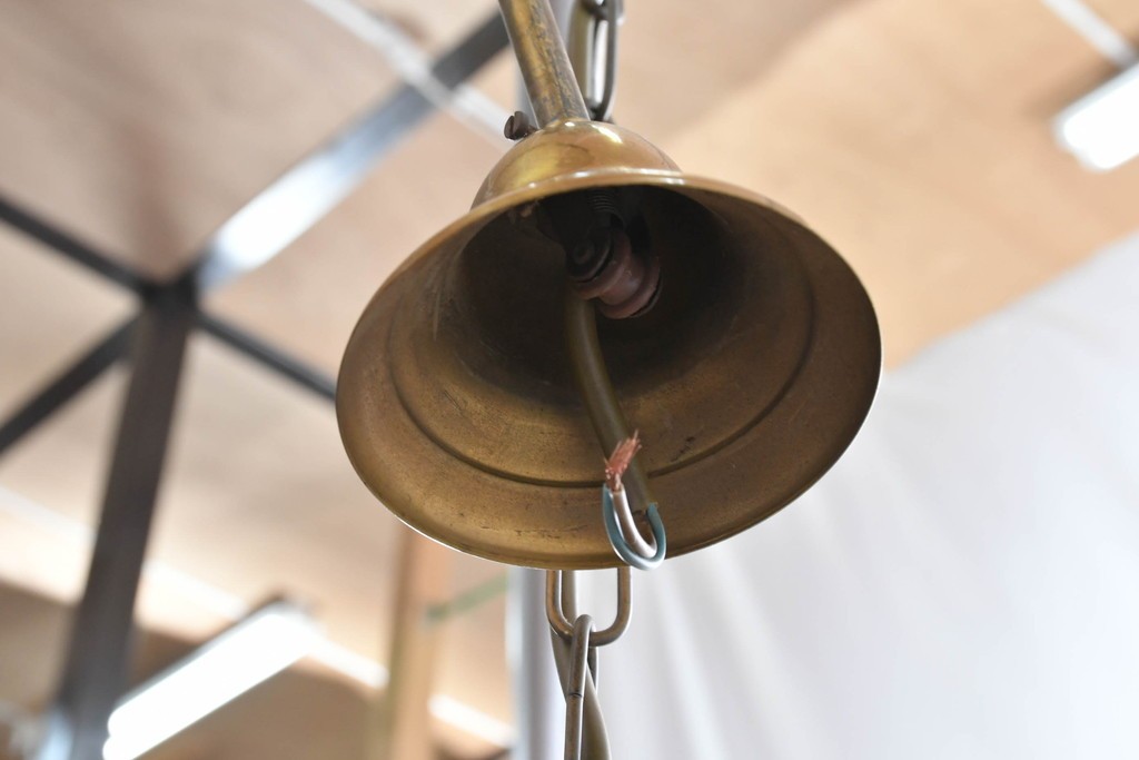 中古　イタリア　LUMI(ルミ社)　曲線的な装飾が美しい六角形のランタン型ペンダントライト　(R-086935)