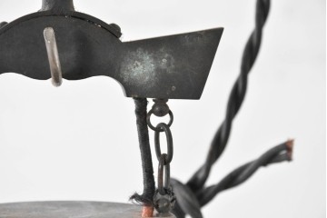 和製アンティーク　珍品　梅の花と星形装飾が可愛らしい提灯型ガラス製ペンダントライト　(R-086940)