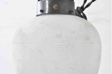 和製アンティーク　珍品　梅の花と星形装飾が可愛らしい提灯型ガラス製ペンダントライト　(R-086940)