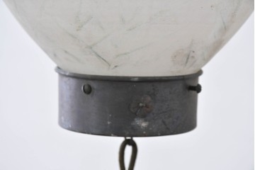 和製アンティーク　珍品　梅の花と星形装飾が可愛らしい提灯型ガラス製ペンダントライト　(R-086940)