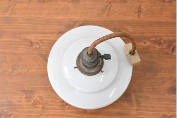 和製アンティーク　草花を象った切子模様入りのペンダントライト　(R-086941)