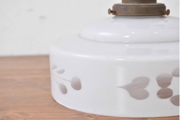 和製アンティーク　草花を象った切子模様入りのペンダントライト　(R-086941)