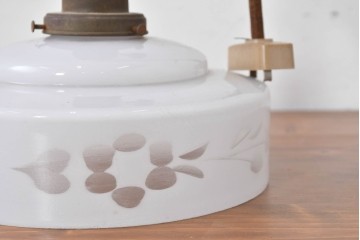 和製アンティーク　草花を象った切子模様入りのペンダントライト　(R-086941)