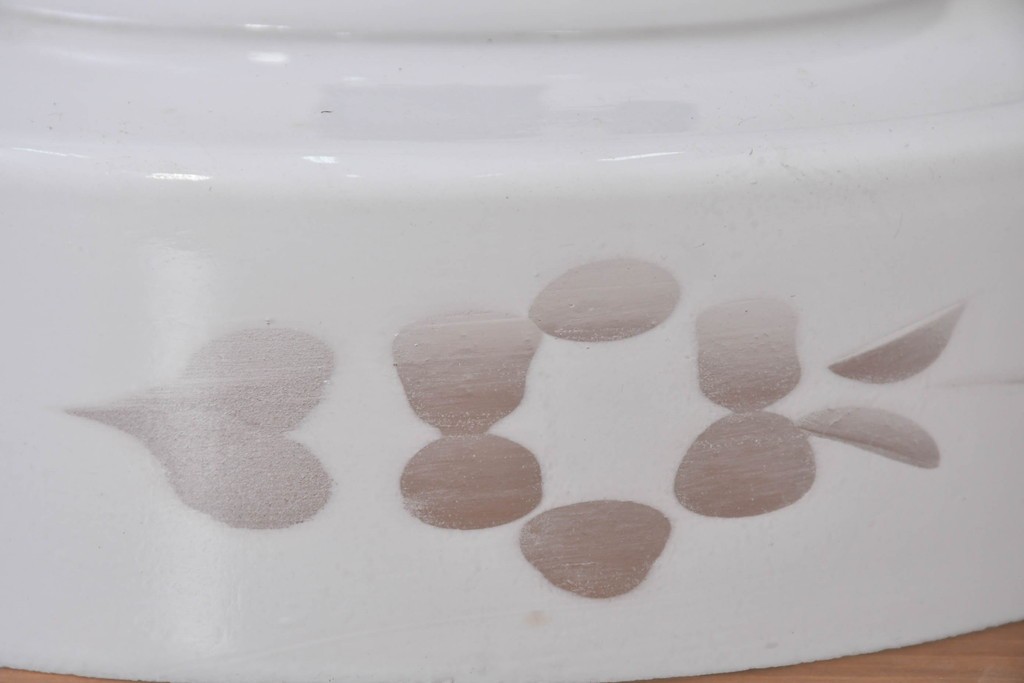 和製アンティーク　草花を象った切子模様入りのペンダントライト　(R-086941)