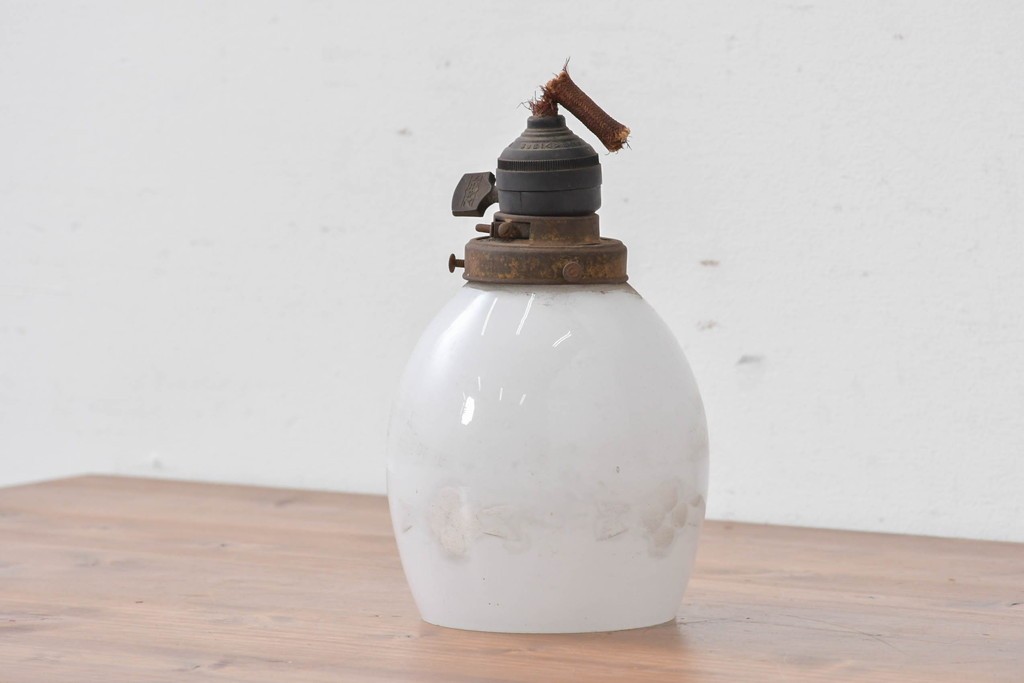 《引っ掛けシーリング式ペンダントライト加工費込み》　和製アンティーク　昭和初期　小花模様が愛らしいペンダントライト　(R-086943)