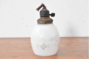 《引っ掛けシーリング式ペンダントライト加工費込み》　和製アンティーク　昭和初期　小花模様が愛らしいペンダントライト　(R-086943)