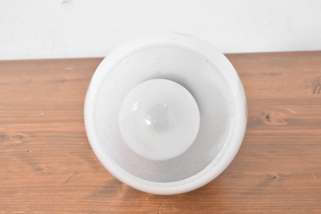 《引っ掛けシーリング式ペンダントライト加工費込み》　和製アンティーク　昭和初期　小花模様が愛らしいペンダントライト　(R-086943)