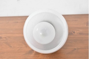 《引っ掛けシーリング式ペンダントライト加工費込み》　和製アンティーク　昭和初期　小花模様が愛らしいペンダントライト　(R-086943)