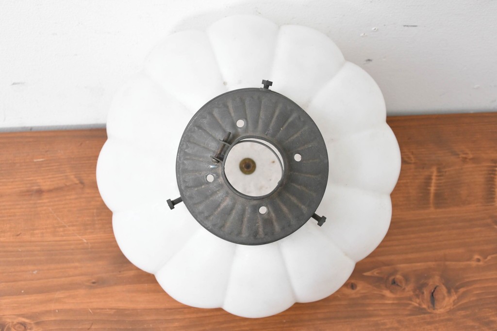 《引っ掛けシーリング式ペンダントライト加工費込み》　和製アンティーク　大正ロマン　タッセル付きのぼんぼり型ペンダントライト　(R-086948)