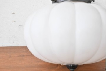 《引っ掛けシーリング式ペンダントライト加工費込み》　和製アンティーク　大正ロマン　タッセル付きのぼんぼり型ペンダントライト　(R-086948)