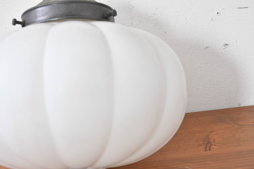 《引っ掛けシーリング式ペンダントライト加工費込み》　和製アンティーク　大正ロマン　タッセル付きのぼんぼり型ペンダントライト　(R-086948)