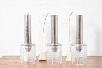 和製ヴィンテージ　レトロな水玉模様のペンダントライト3点セット　(R-086951)