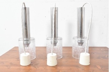 和製ヴィンテージ　レトロな水玉模様のペンダントライト3点セット　(R-086951)
