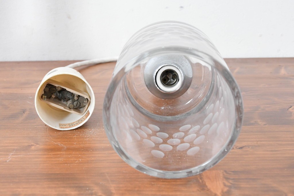 和製ヴィンテージ　レトロな水玉模様のペンダントライト3点セット　(R-086951)