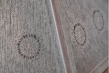 和製ヴィンテージ　山田照明　透かし金属板と木枠が調和するペンダントライト　(R-086953)