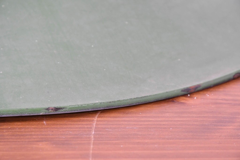 《引っ掛けシーリング式ペンダントライト加工費込み》　フランスアンティーク　大型サイズ　レトロなホーロー製シェードのペンダントライト　(R-086954)