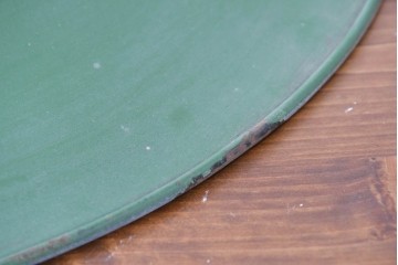 《引っ掛けシーリング式ペンダントライト加工費込み》　フランスアンティーク　大型サイズ　レトロなホーロー製シェードのペンダントライト　(R-086954)