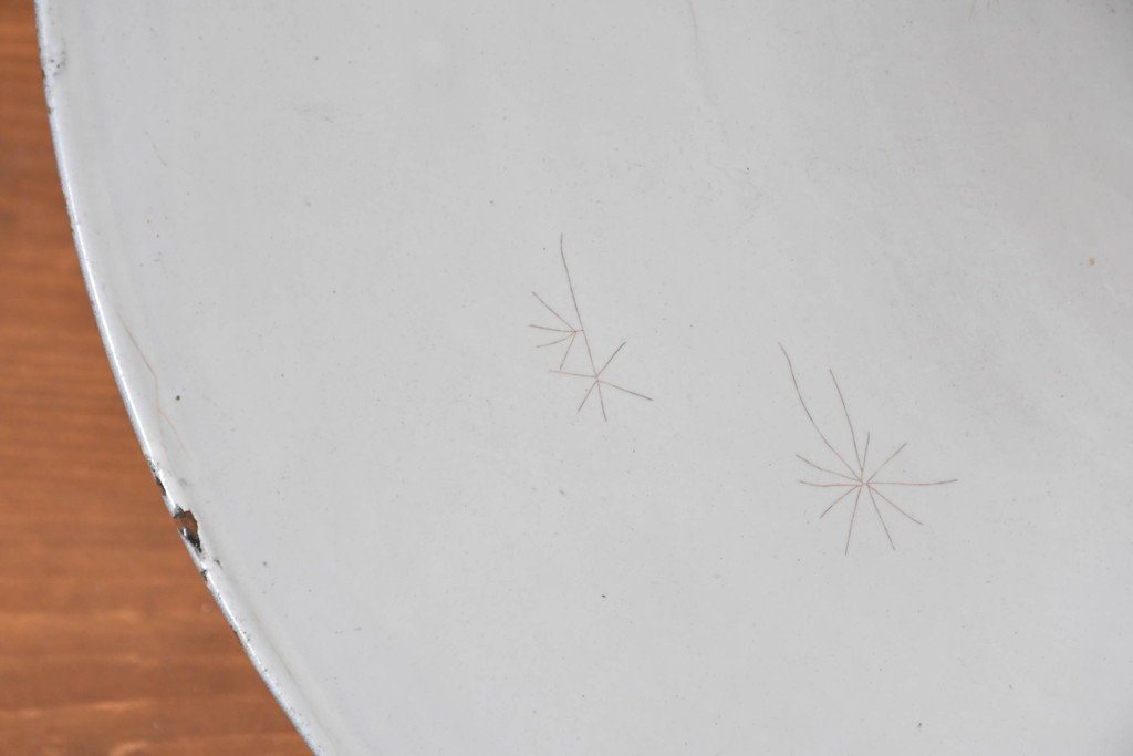 《引っ掛けシーリング式ペンダントライト加工費込み》　フランスアンティーク　大型サイズ　レトロなホーロー製シェードのペンダントライト　(R-086954)