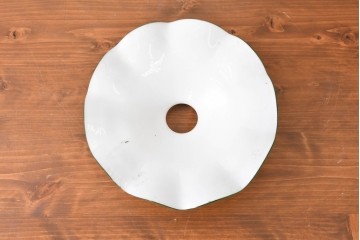 《引っ掛けシーリング式ペンダントライト加工費込み》　和製アンティーク　明るいグリーンのフリルが可愛らしいペンダントライト　(R-086956)