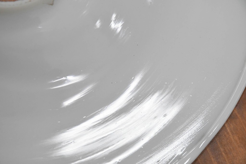 《引っ掛けシーリング式ペンダントライト加工費込み》　ヨーロッパヴィンテージ　シンプルなホワイトの平笠ペンダントライト2個セット　(R-086957)