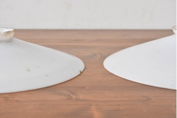 《引っ掛けシーリング式ペンダントライト加工費込み》　ヨーロッパヴィンテージ　シンプルな平笠ペンダントライト2個セット　(R-086958)