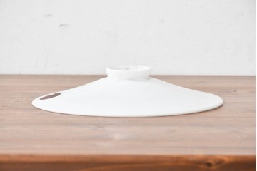 《引っ掛けシーリング式ペンダントライト加工費込み》　和製アンティーク　岩津硝子　扇印　シンプルな平笠ペンダントライト　(R-086959)