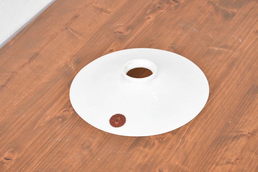 《引っ掛けシーリング式ペンダントライト加工費込み》　和製アンティーク　岩津硝子　扇印　シンプルな平笠ペンダントライト　(R-086959)