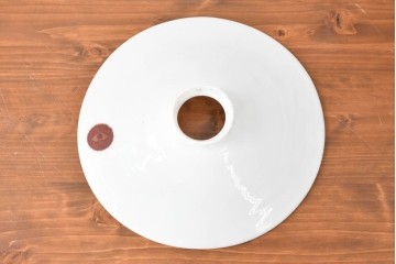 《引っ掛けシーリング式ペンダントライト加工費込み》　和製アンティーク　岩津硝子　扇印　シンプルな平笠ペンダントライト　(R-086959)