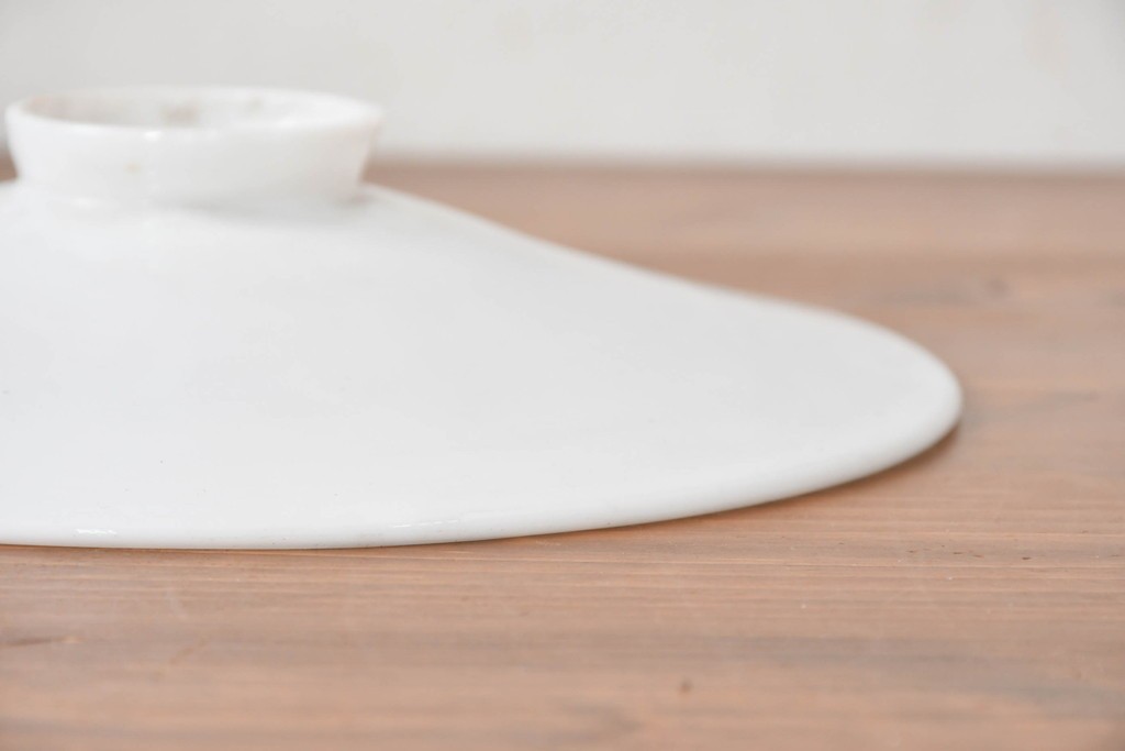 《引っ掛けシーリング式ペンダントライト加工費込み》　和製アンティーク　岩津硝子　扇印　シンプルな平笠ペンダントライト　(R-086959)