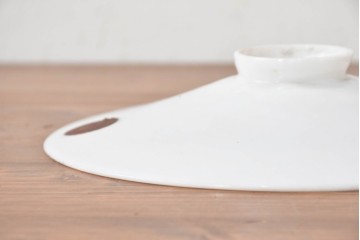 《引っ掛けシーリング式ペンダントライト加工費込み》　和製アンティーク　岩津硝子　扇印　シンプルな平笠ペンダントライト　(R-086959)