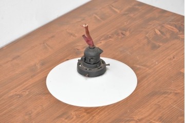 《引っ掛けシーリング式ペンダントライト加工費込み》　和製ヴィンテージ　昭和レトロ　シンプルな平笠ペンダントライト　(R-086965)