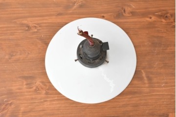 《引っ掛けシーリング式ペンダントライト加工費込み》　和製ヴィンテージ　昭和レトロ　シンプルな平笠ペンダントライト　(R-086965)