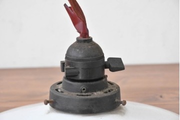 《引っ掛けシーリング式ペンダントライト加工費込み》　和製ヴィンテージ　昭和レトロ　シンプルな平笠ペンダントライト　(R-086965)