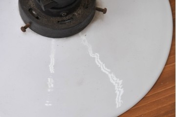 《引っ掛けシーリング式ペンダントライト加工費込み》　和製ヴィンテージ　昭和レトロ　シンプルな平笠ペンダントライト　(R-086965)