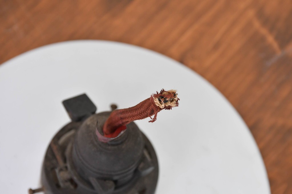 《引っ掛けシーリング式ペンダントライト加工費込み》　和製ヴィンテージ　昭和レトロ　シンプルな平笠ペンダントライト　(R-086965)