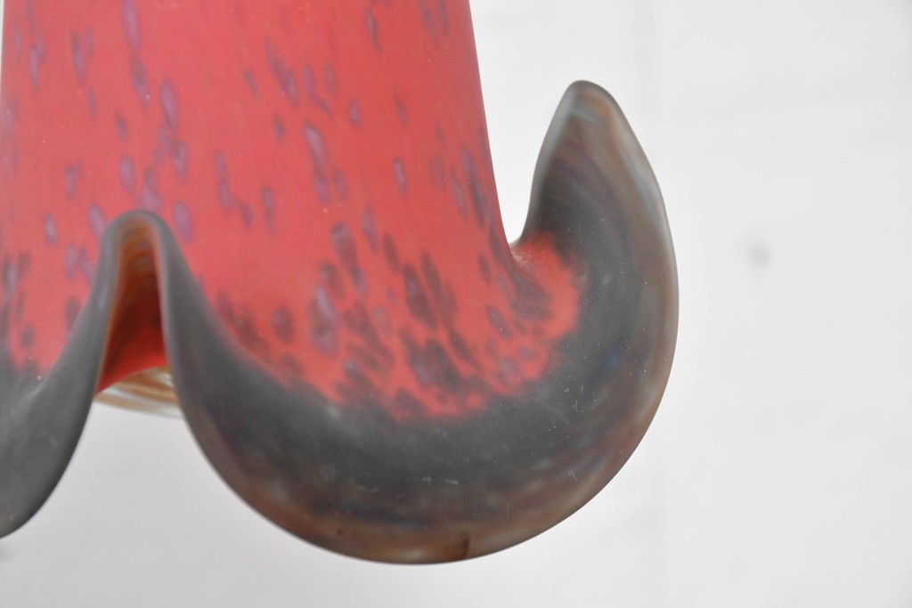 フランスヴィンテージ　Art de France(アール・ド・フランス)　アール・ヌーヴォー様式　溶かし込みガラスが美しい2灯テーブルランプ　(R-086971)