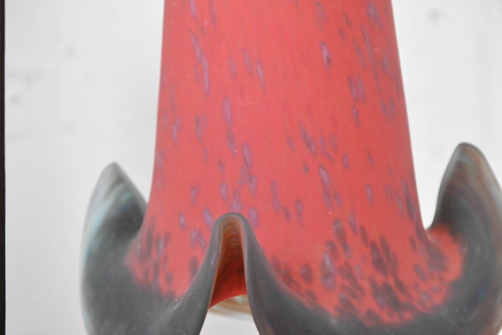 フランスヴィンテージ　Art de France(アール・ド・フランス)　アール・ヌーヴォー様式　溶かし込みガラスが美しい2灯テーブルランプ　(R-086971)