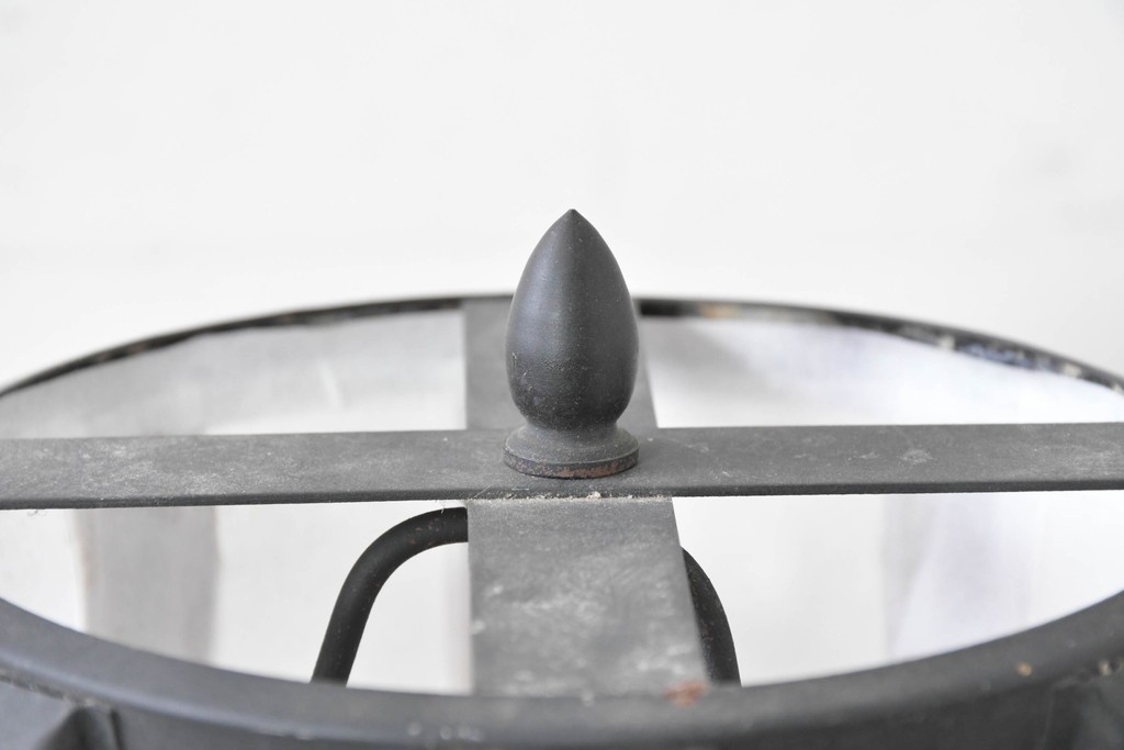 和製ヴィンテージ　柳沢木工所　金属フレーム×和紙張りの上品なテーブルランプ　(R-086976)