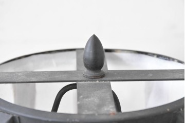 和製ヴィンテージ　柳沢木工所　金属フレーム×和紙張りの上品なテーブルランプ　(R-086976)