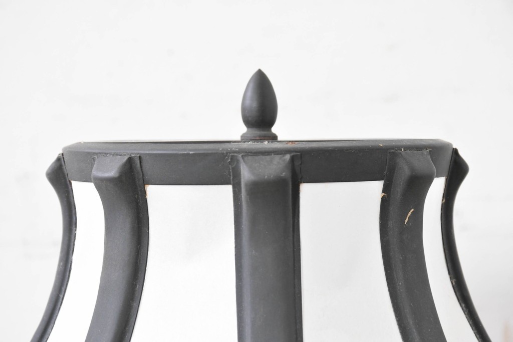 和製ヴィンテージ　柳沢木工所　金属フレーム×和紙張りの上品なテーブルランプ　(R-086976)