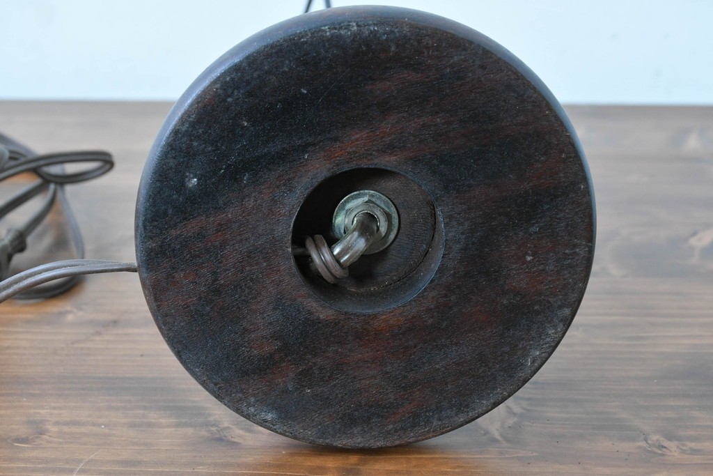 和製ヴィンテージ　柳沢木工所　金属フレーム×和紙張りの上品なテーブルランプ　(R-086976)