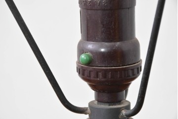 和製ヴィンテージ　柳沢木工所　金属フレーム×和紙張りの上品なテーブルランプ　(R-086976)