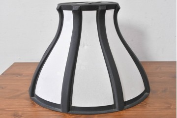 和製ヴィンテージ　柳沢木工所　金属フレーム×和紙張りの上品なテーブルランプ　(R-086976)