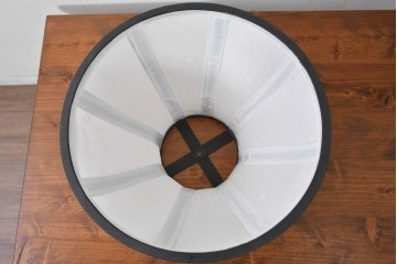 和製ヴィンテージ　柳沢木工所　金属フレーム×和紙張りの上品なテーブルランプ　(R-086976)