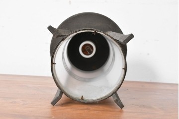 《引っ掛けシーリング式ペンダントライト加工費込み》　和製アンティーク　乳白ガラスに和の透かし細工があしらわれた吊り灯篭型ペンダントライト　(R-086977)