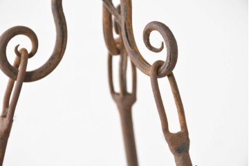 フランスアンティーク　Muller Freres Luneville(ミューラー兄弟)　溶かし込みガラスの優美な4灯シャンデリア　※補修あと有り　(R-086978)