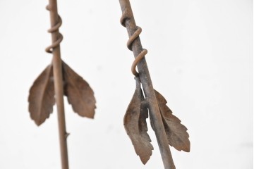 フランスアンティーク　Muller Freres Luneville(ミューラー兄弟)　溶かし込みガラスの優美な4灯シャンデリア　※補修あと有り　(R-086978)