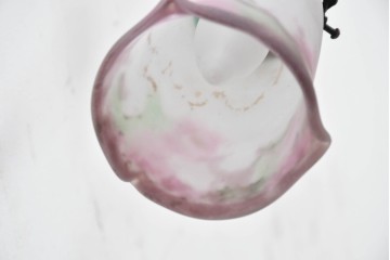 フランスアンティーク　Muller Freres Luneville(ミューラー兄弟)　溶かし込みガラスの優美な4灯シャンデリア　※補修あと有り　(R-086978)