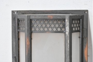 和製アンティーク　幾何学模様が印象的なウォールライトカバー2個セット　(R-086990)