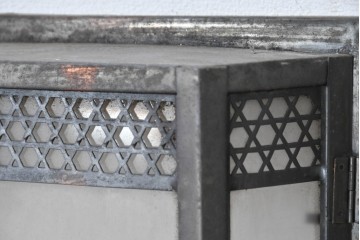 和製アンティーク　幾何学模様が印象的なウォールライトカバー2個セット　(R-086990)